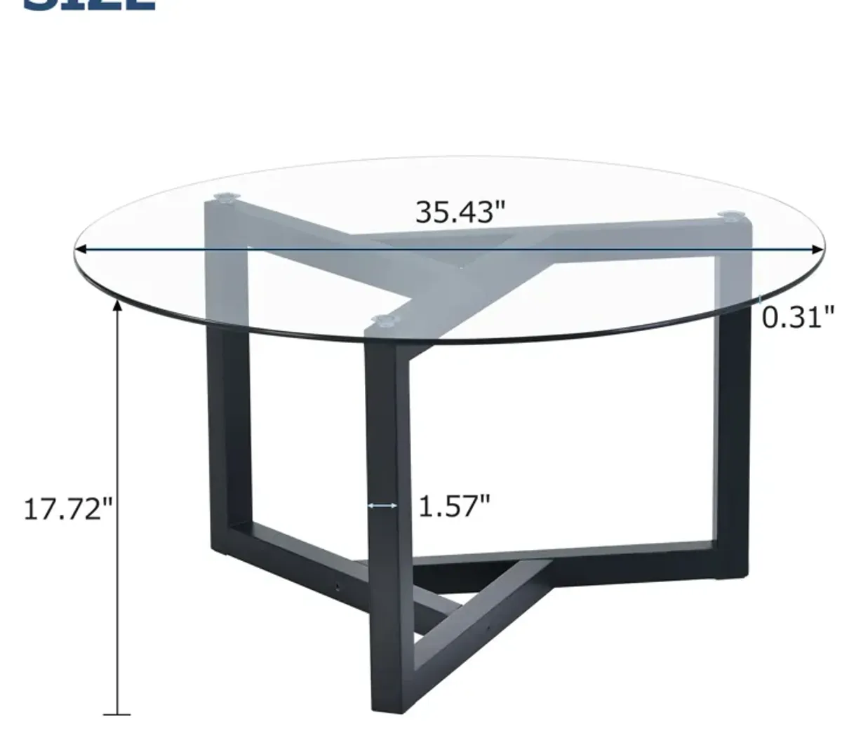 Merax Modern Coffee Table with Tempered Glass