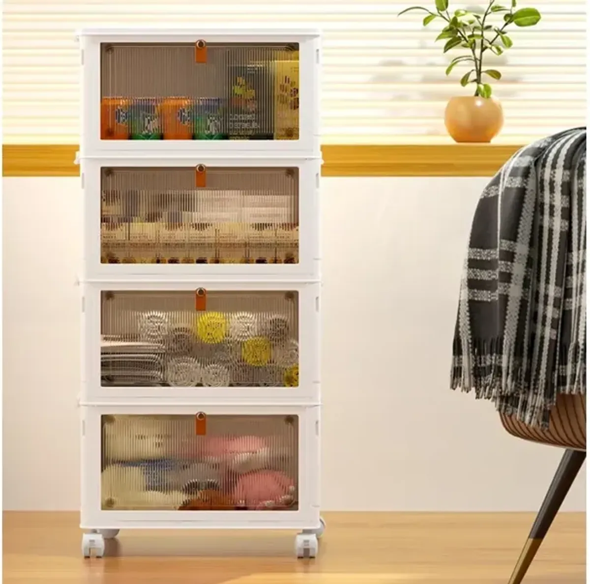 YFXCVSL Stackable Storage Containers with Wheels