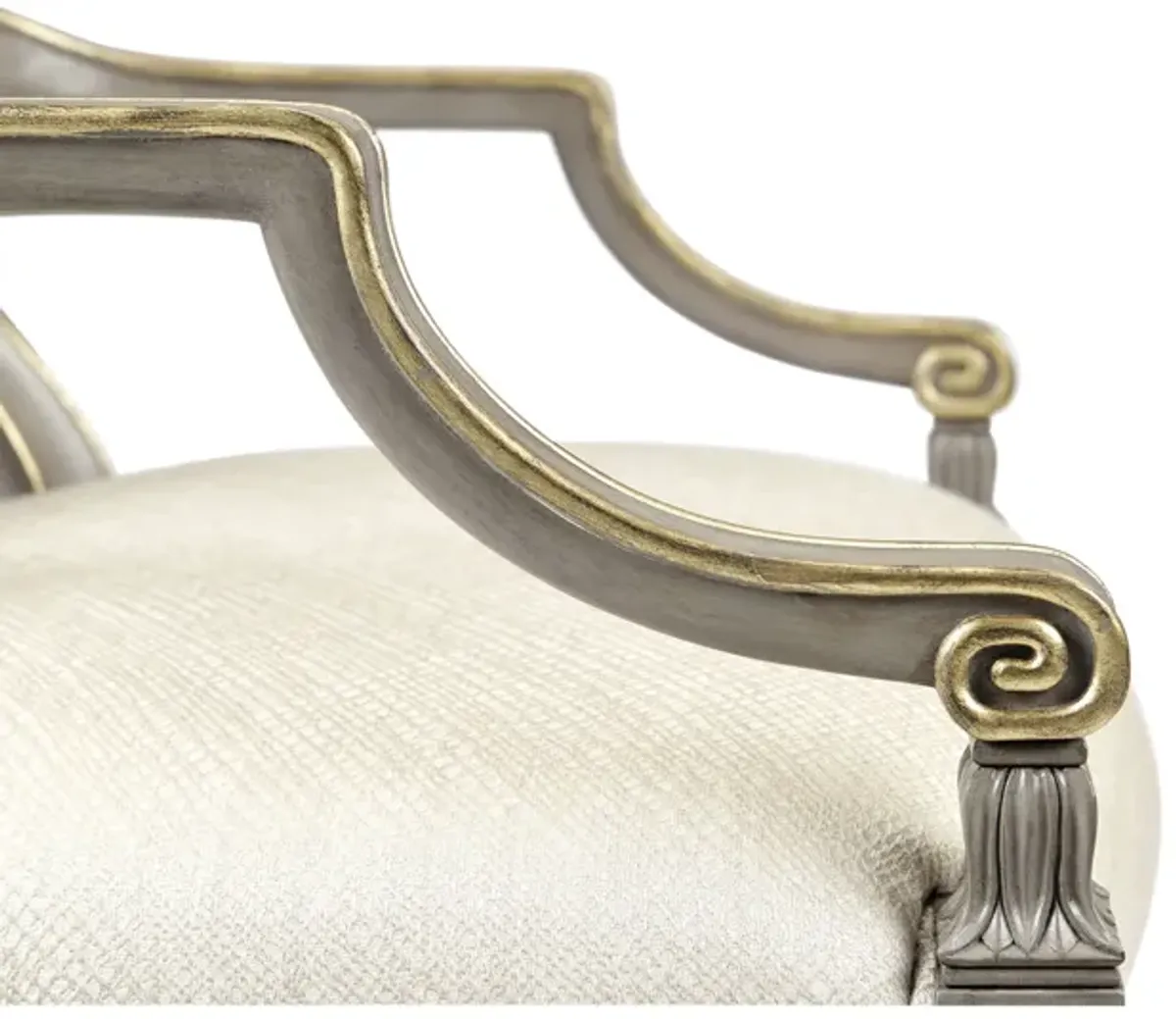 Grey & Gilded Dining Armchair