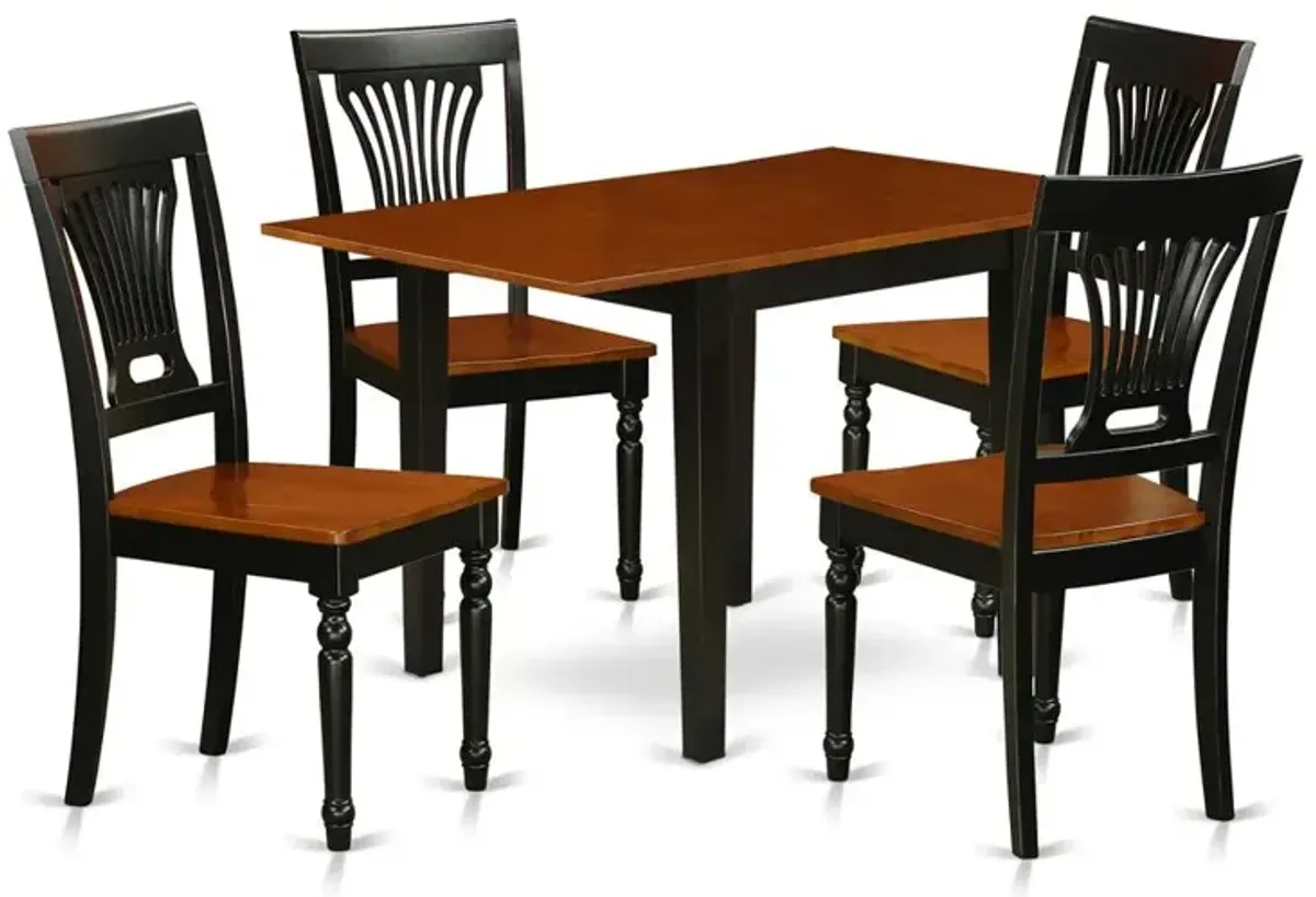 Dining Room Set Black & Cherry, NDPL5-BCH-W
