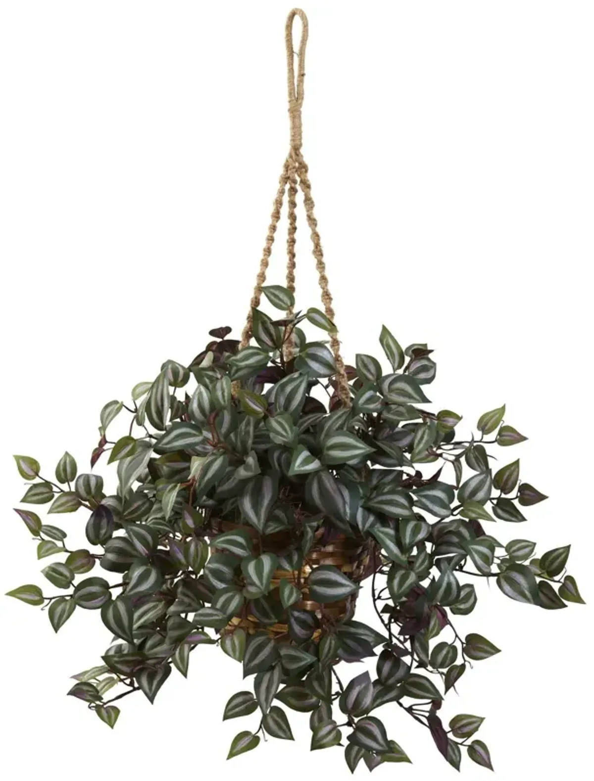 Nearly Natural 20-in Wandering Jew Hanging Basket