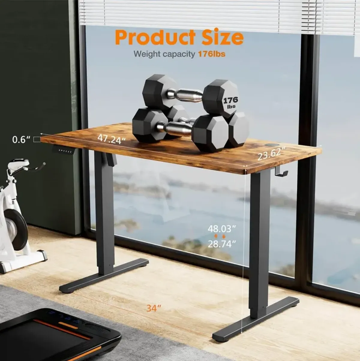 Electric Power Lift Desk with Memory Height Settings, High Load Capacity, and Enhanced Productivity