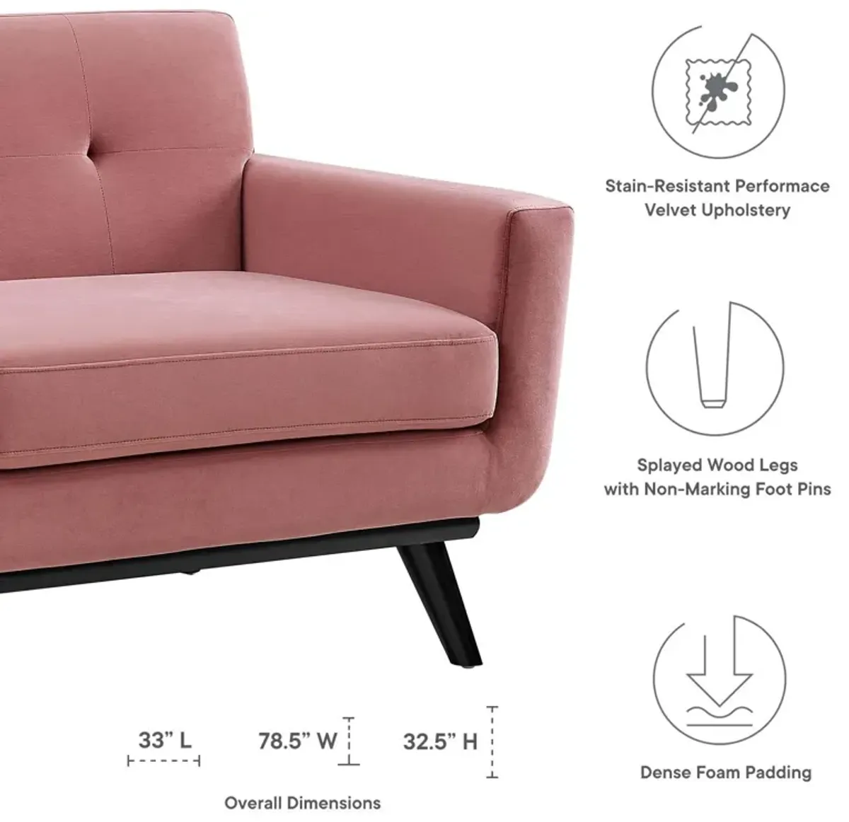 Engage Performance Velvet Loveseat