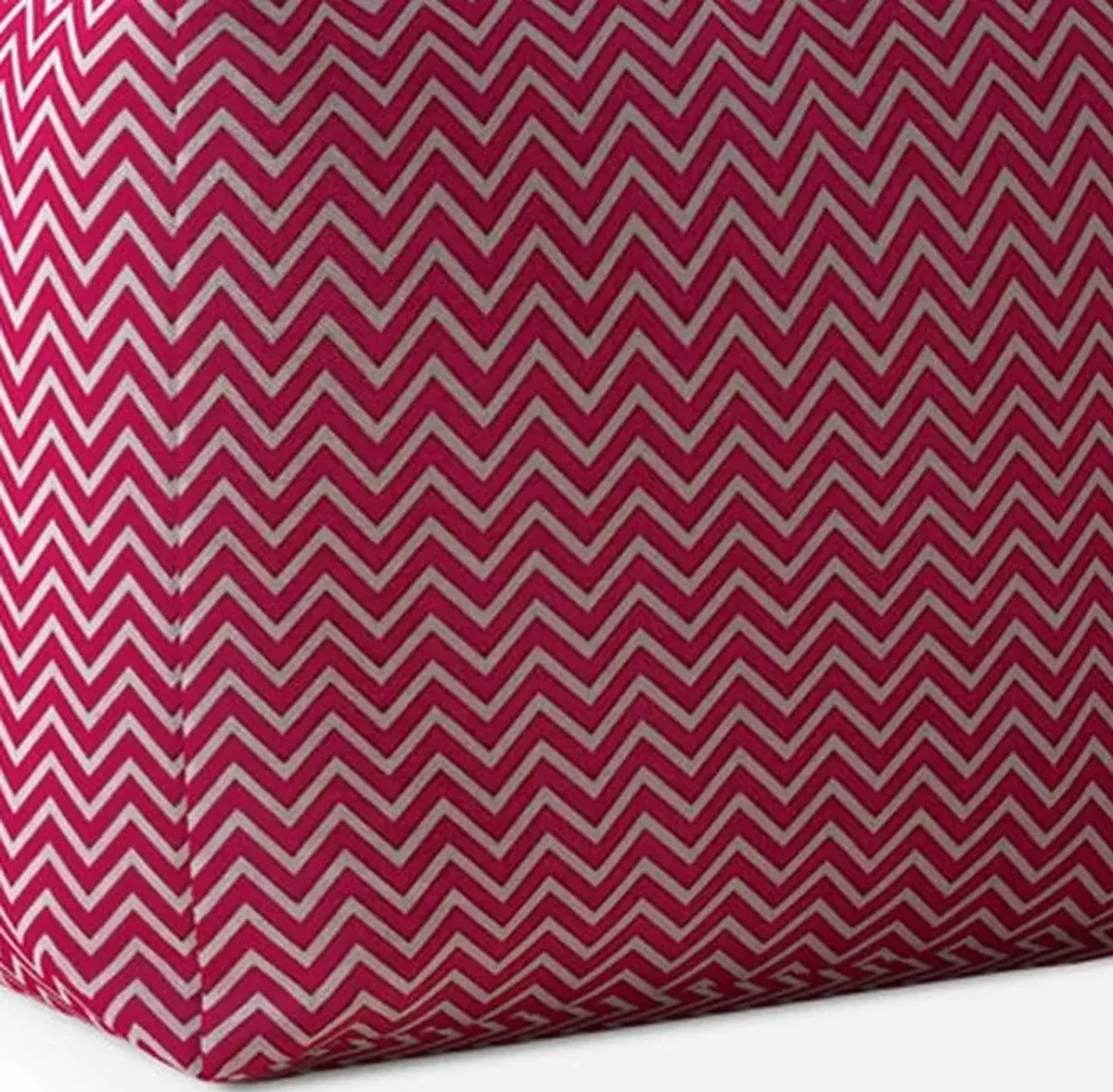 Homezia 17" Pink Chevron Pouf Ottoman