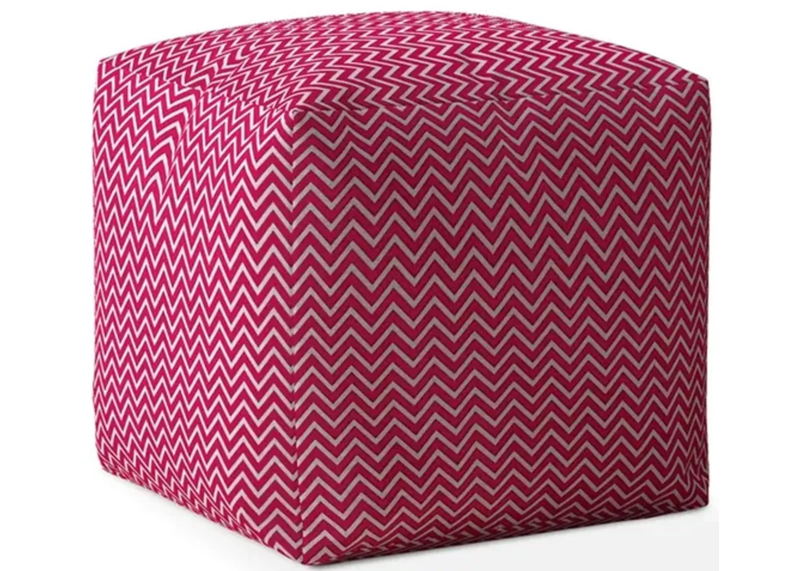 Homezia 17" Pink Chevron Pouf Ottoman