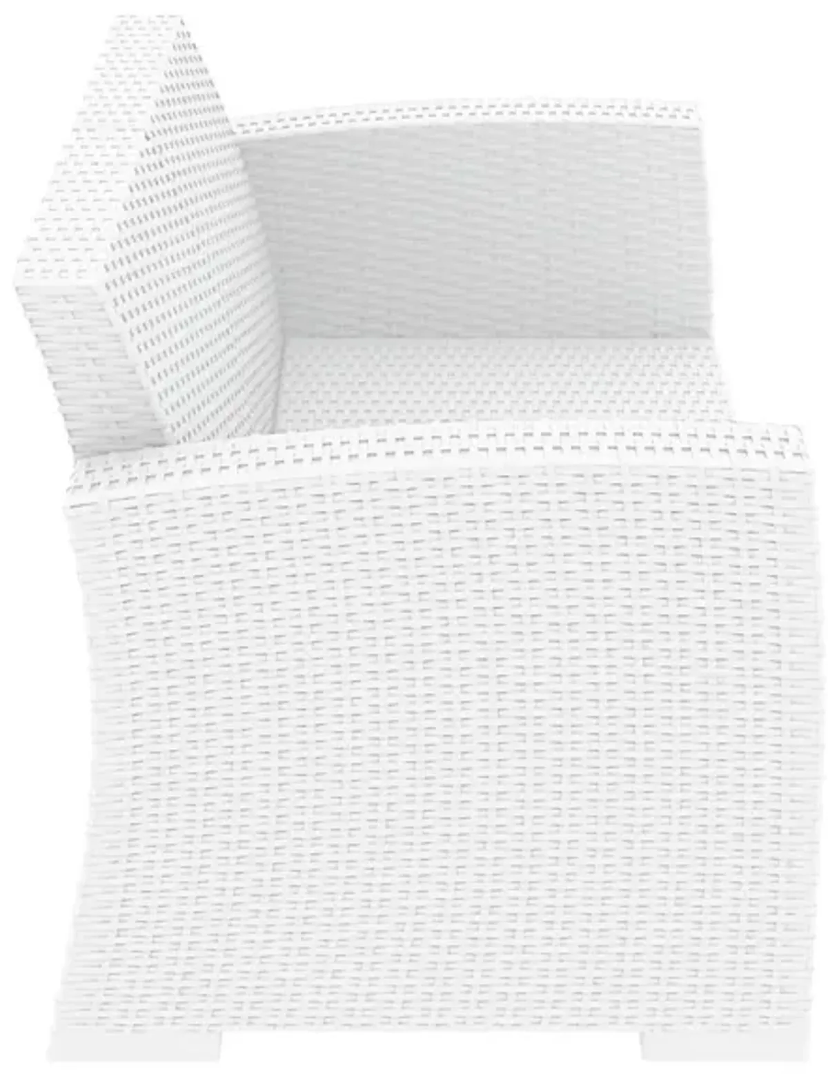 55" White Outdoor Patio Loveseat with Natural Beige Sunbrella Cushion