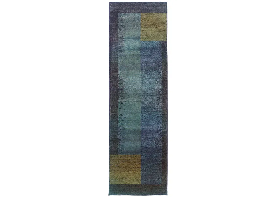 Kharma II 2'3" x 7'6" Blue Rug