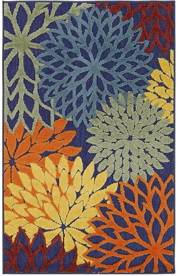 Aloha ALH05 Navy/Multicolor 3'6" x 5'6" Rug