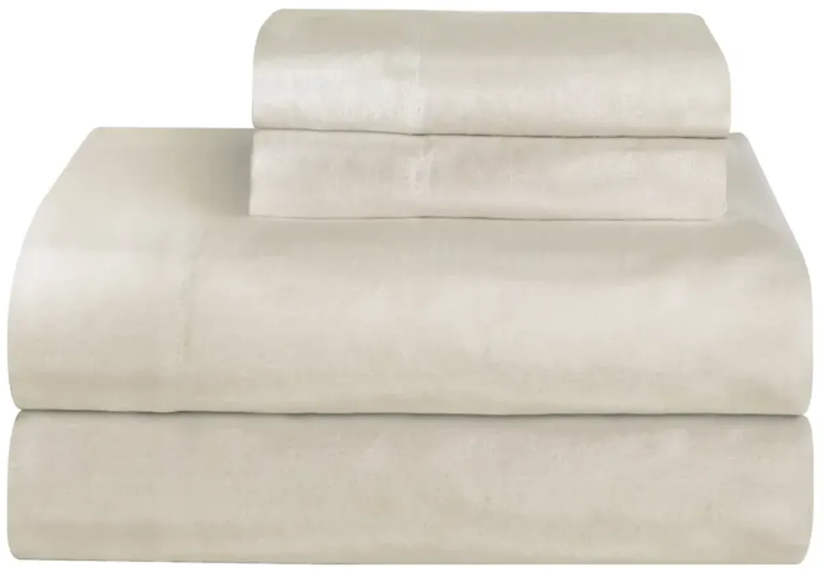 Pointehaven Ultra Soft 100% Cotton Sage Solid 170 GSM Flannel 4 pc Sheet Set, California King