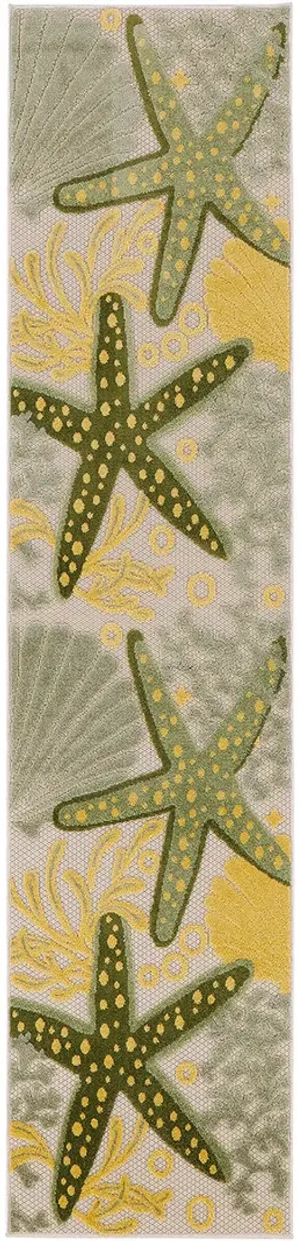 Aloha ALH24 Green/Yellow 2'3" x 8' Rug