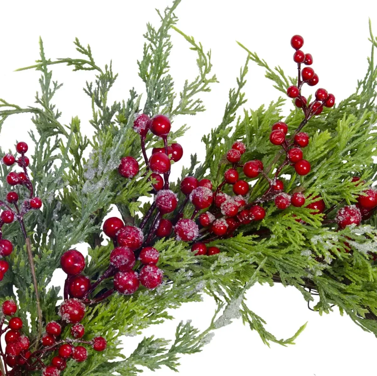 Frosted Red Berries Artificial Christmas Wreath - 26-Inch  Unlit