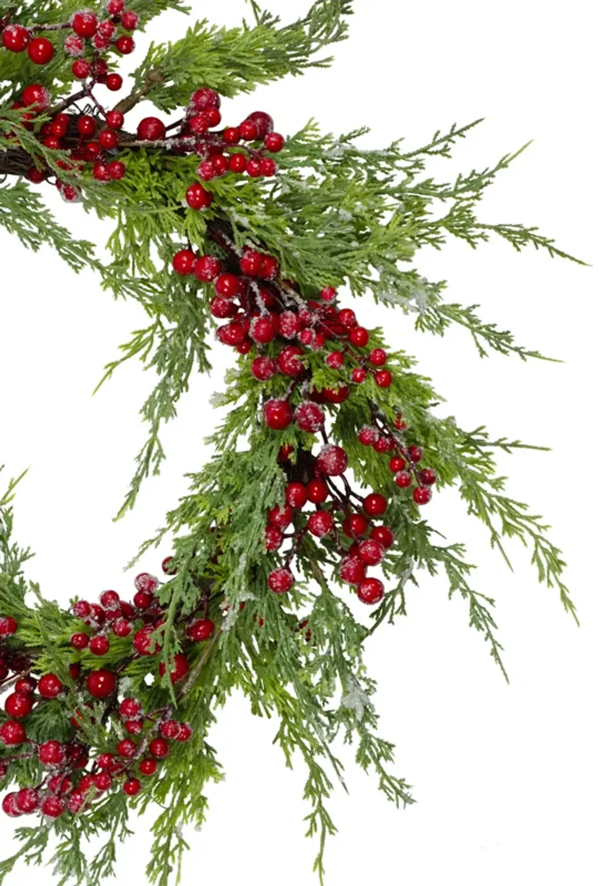 Frosted Red Berries Artificial Christmas Wreath - 26-Inch  Unlit