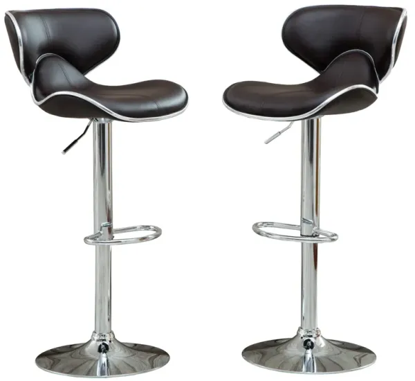 Streamdale Modern Air Lift Bar Stools with Adjustable Cushions (2)