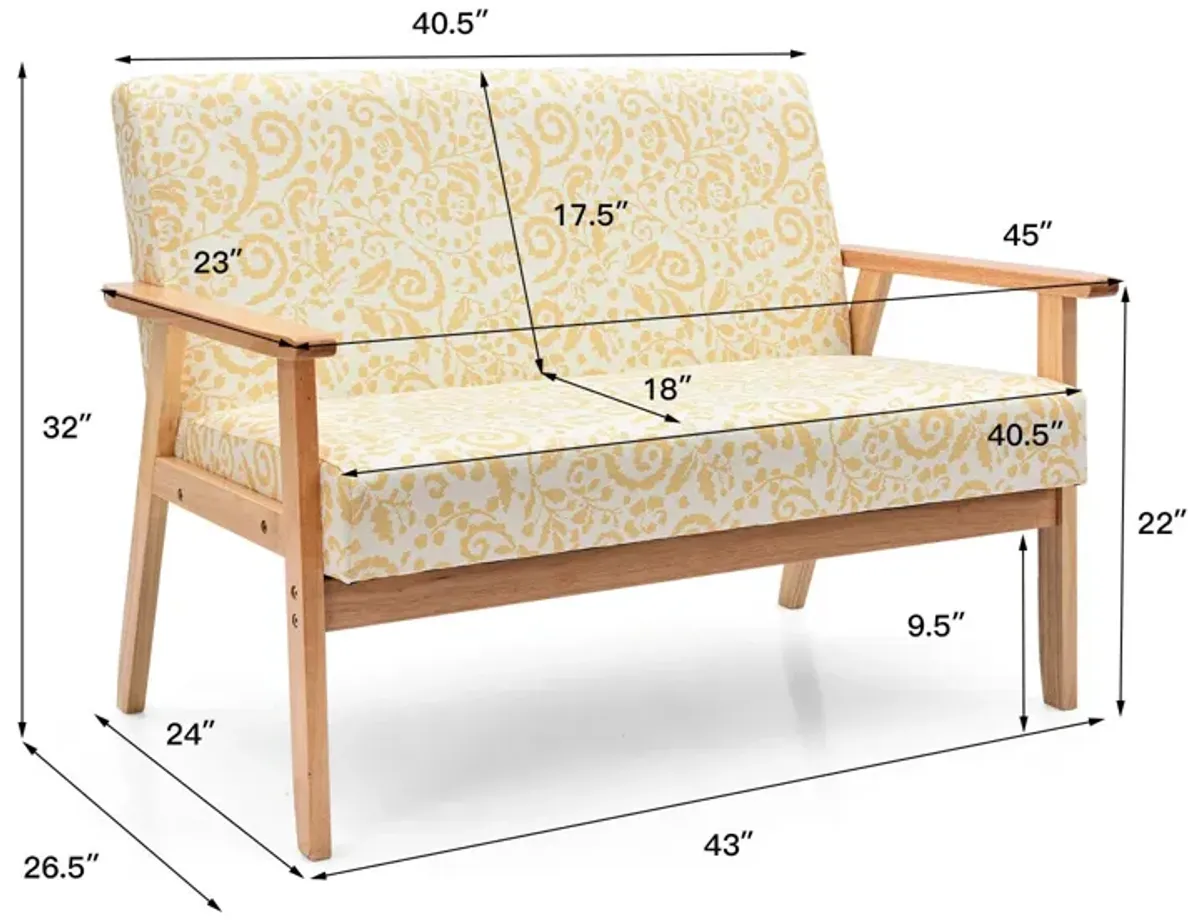 Modern Fabric Loveseat Sofa Couch Upholstered 2-Seat Armchair