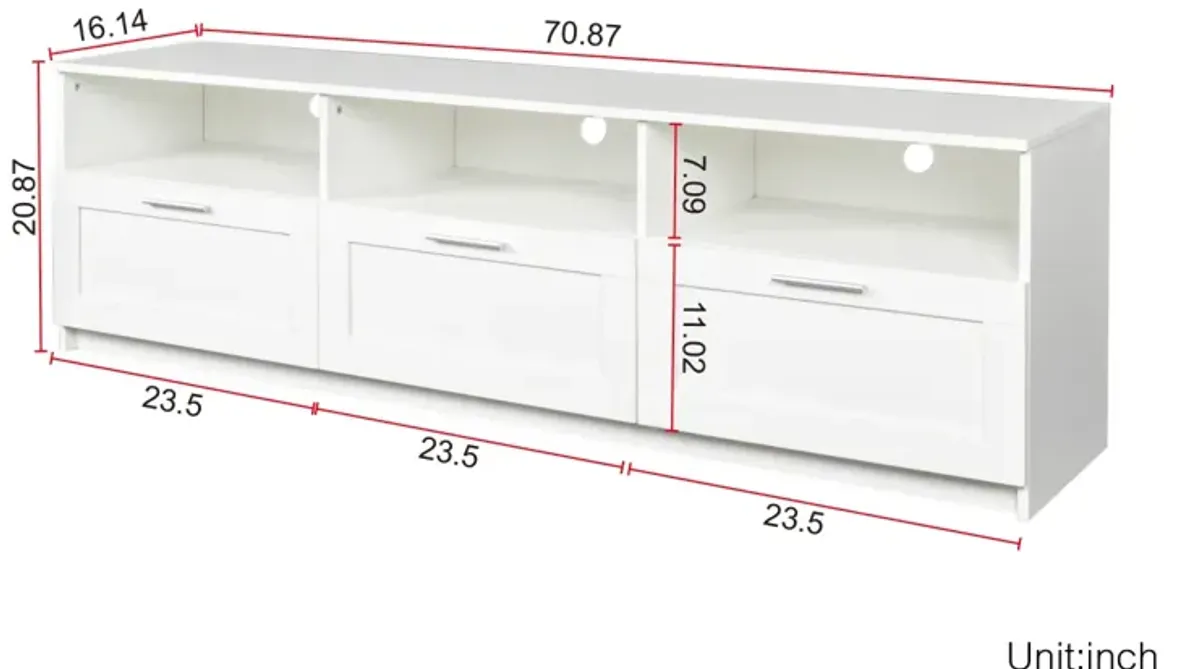 Modern Minimalist TV Cabinet II 80 Inch TV Stand, Open Locker Living Room Bedroom