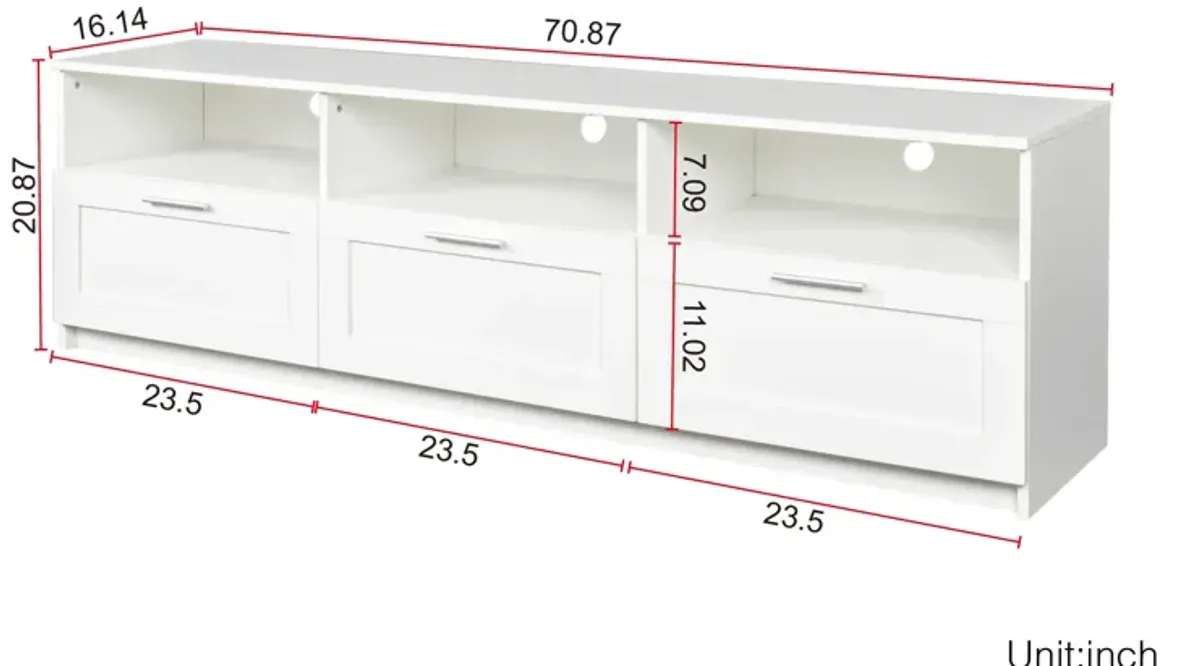 Streamdale Modern 80" TV Stand with Open Locker