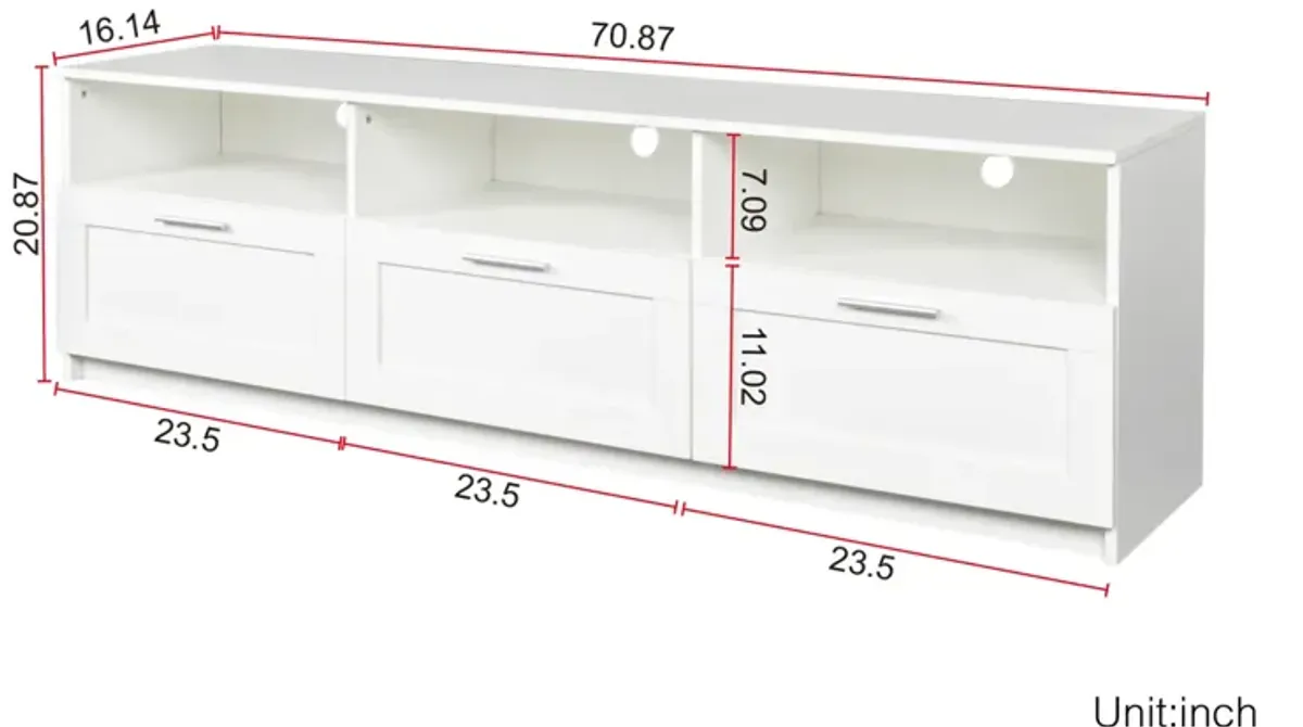 Streamdale Modern 80" TV Stand with Open Locker