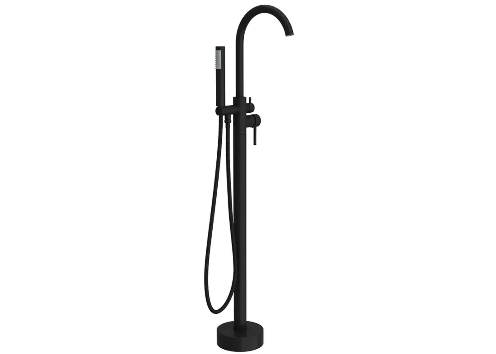 FUFU&GAGA Modern Black Floor-Mounted Freestanding Faucet with Hand Shower, 43.7" Height,Black