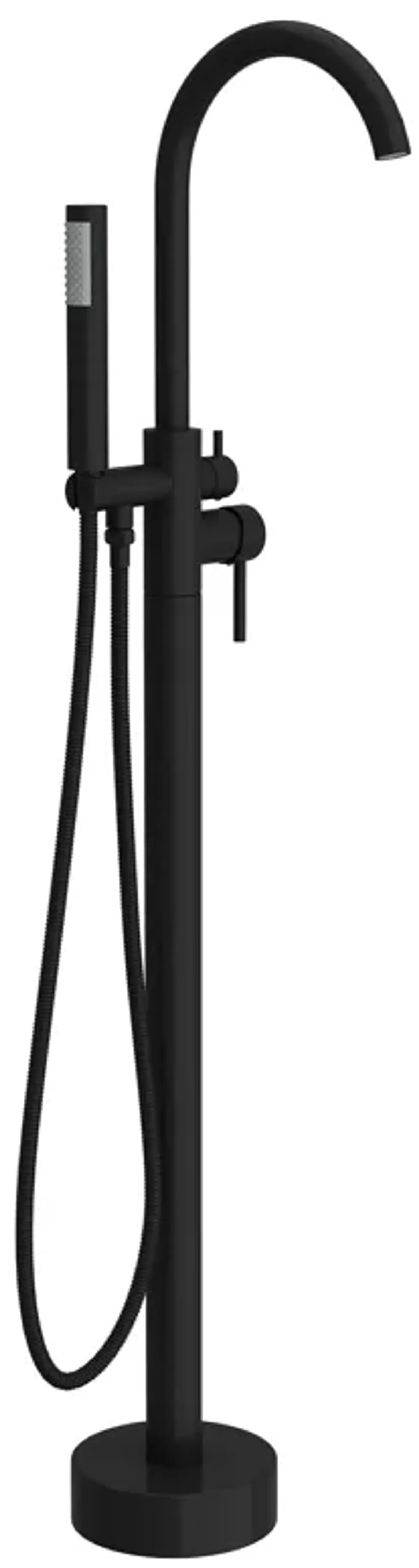 FUFU&GAGA Modern Black Floor-Mounted Freestanding Faucet with Hand Shower, 43.7" Height,Black