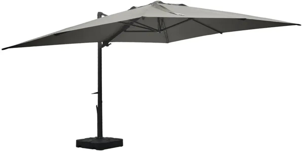 10x13 ft. 360° Rotation Outdoor Patio Cantilever Umbrella with Base in Gray