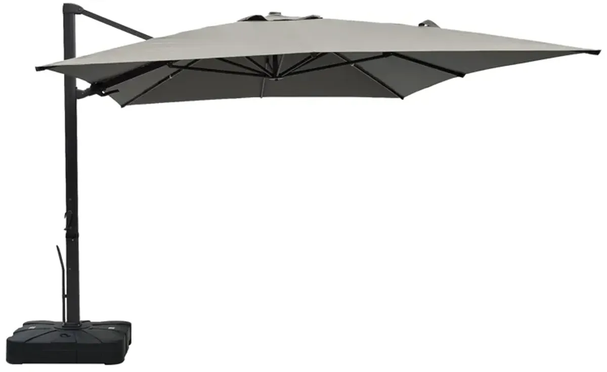 10x13 ft. 360° Rotation Outdoor Patio Cantilever Umbrella with Base in Gray