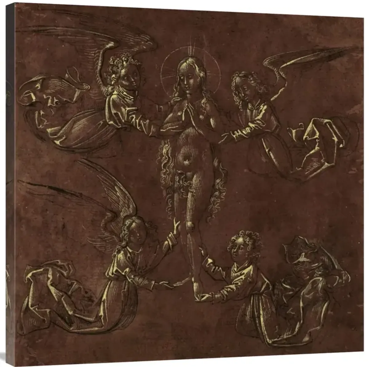 Mary Magdalen Transported by Four Angels-Canvas Art-36x36