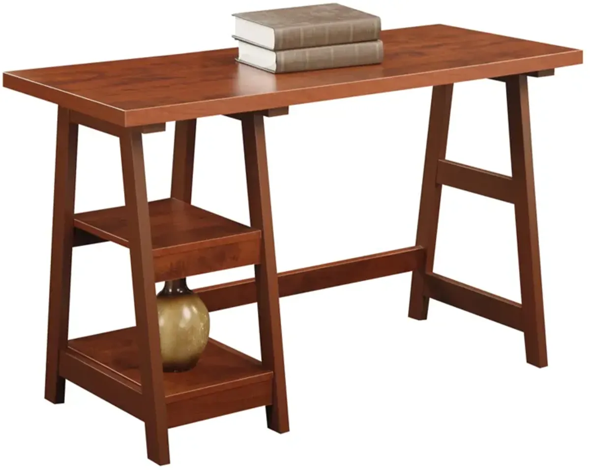 Designs2Go Trestle Desk with Shelves
