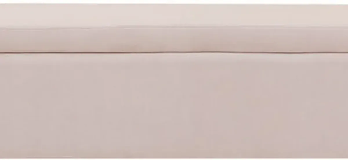 Cesar 55 Inch Ottoman Bench with Storage, Padded, Curved Arms, Pink Velvet-Benzara