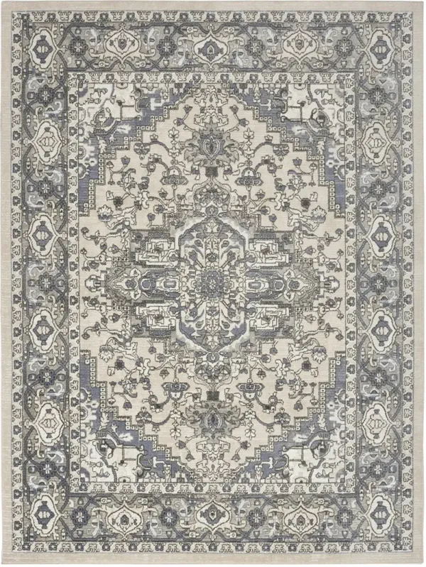 Quarry QUA05 Ivory/Blue 8' x Round Rug