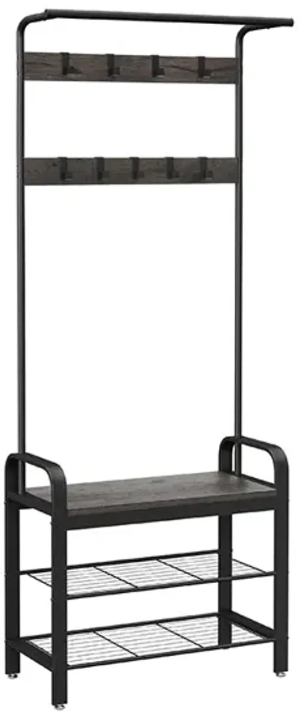 Hivvago Coat Rack Charcoal Gray and Black
