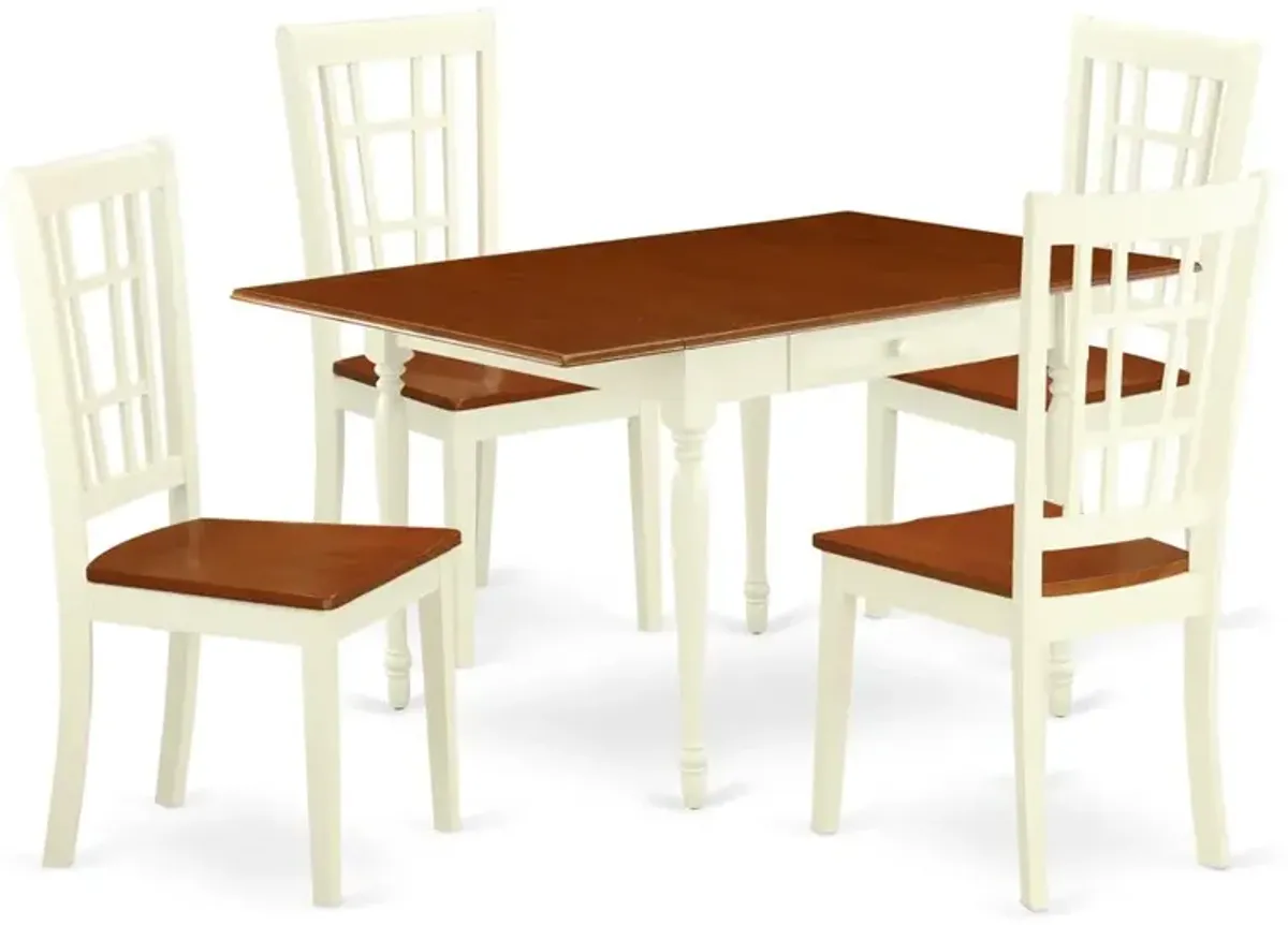 Dining Room Set Buttermilk & Cherry, MZNI5-WHI-W