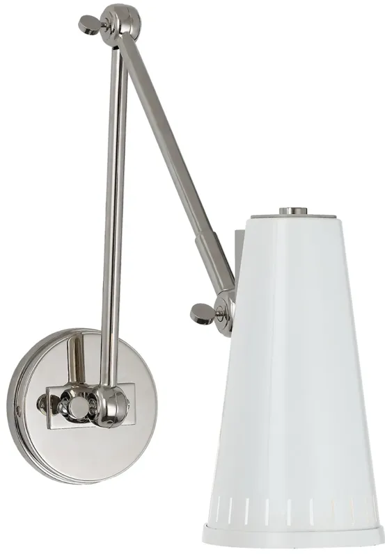 Antonio Adjustable Two Arm Wall Lamp in Polished Nickel