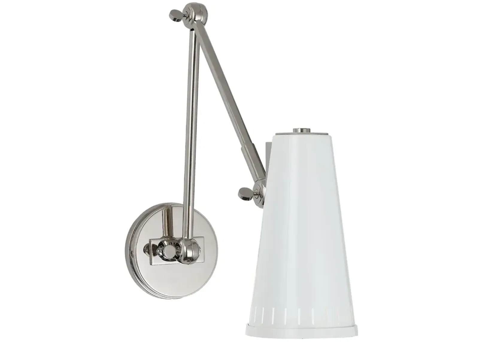 Antonio Adjustable Two Arm Wall Lamp in Polished Nickel