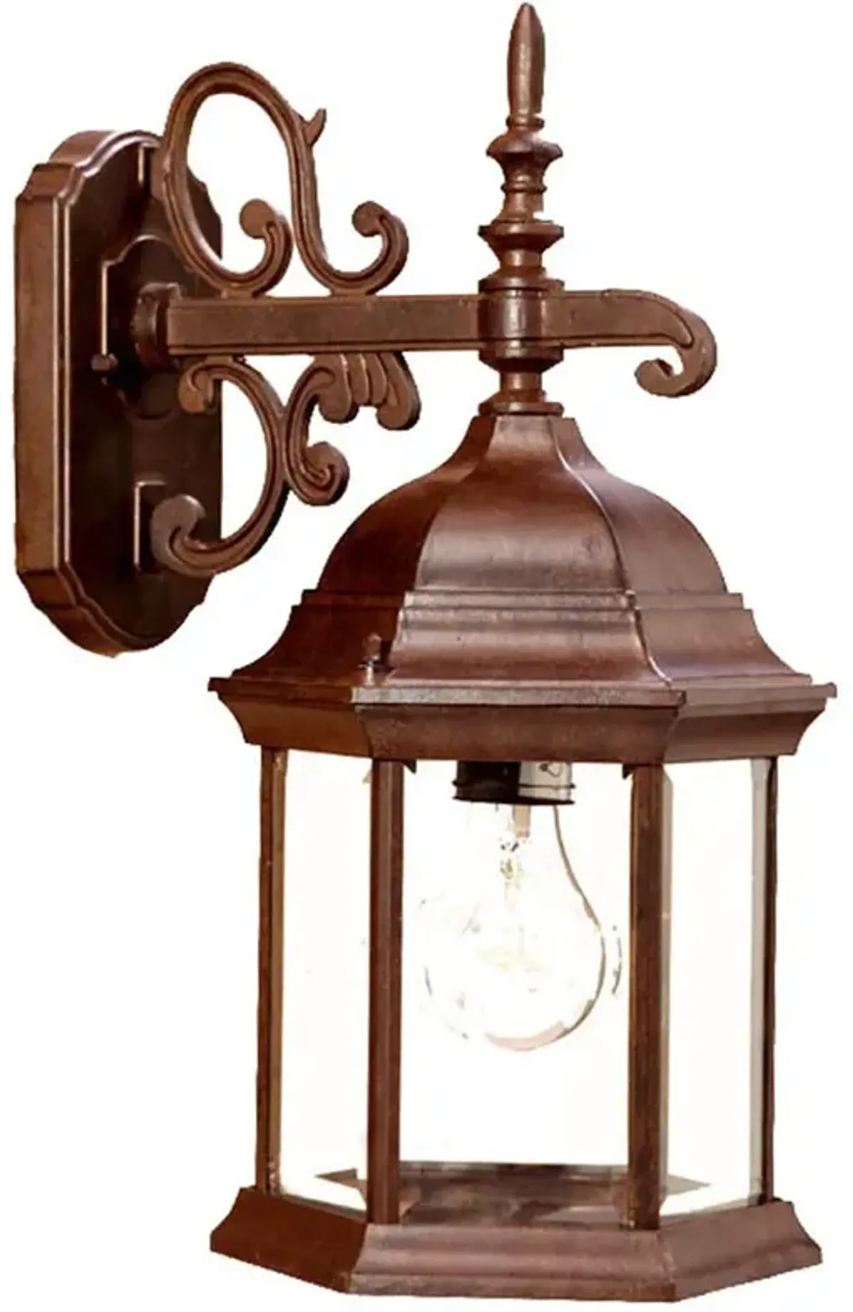 Hivvago Narrow Brown Domed Hanging Glass Lantern Wall Light