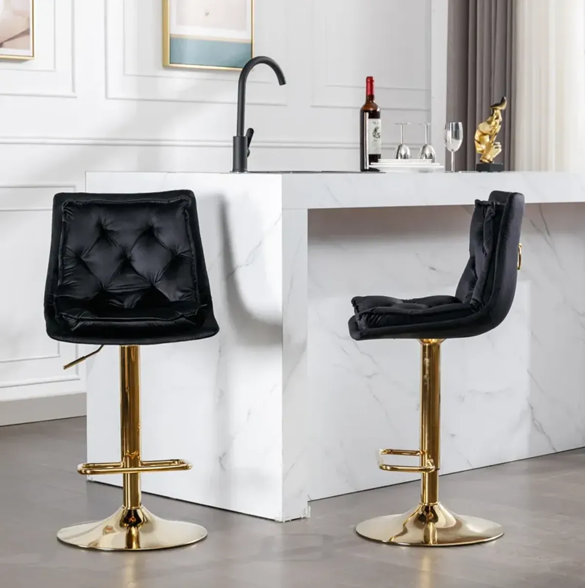 Chrome Swivel Bar Stools Set