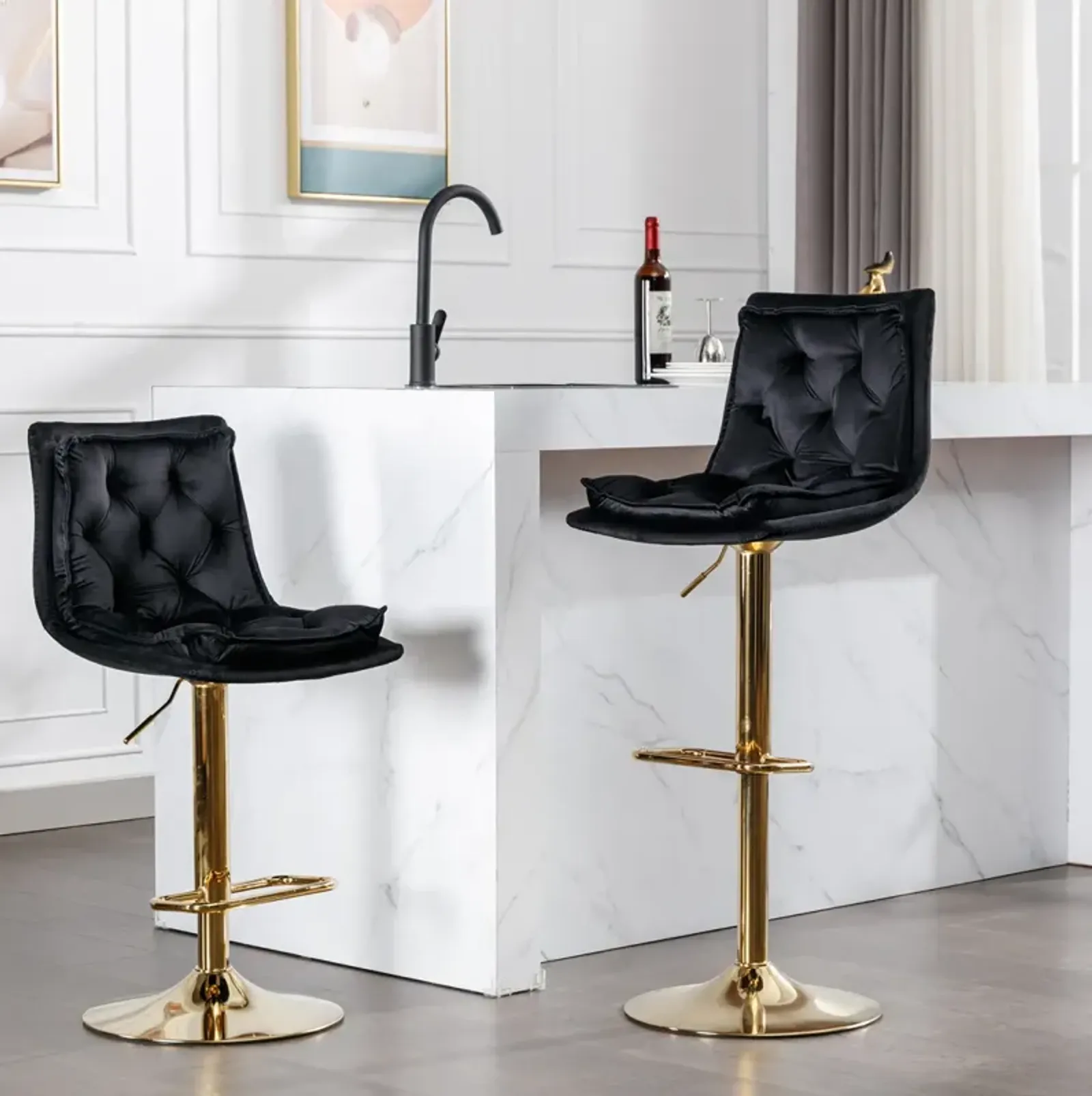 Chrome Swivel Bar Stools Set