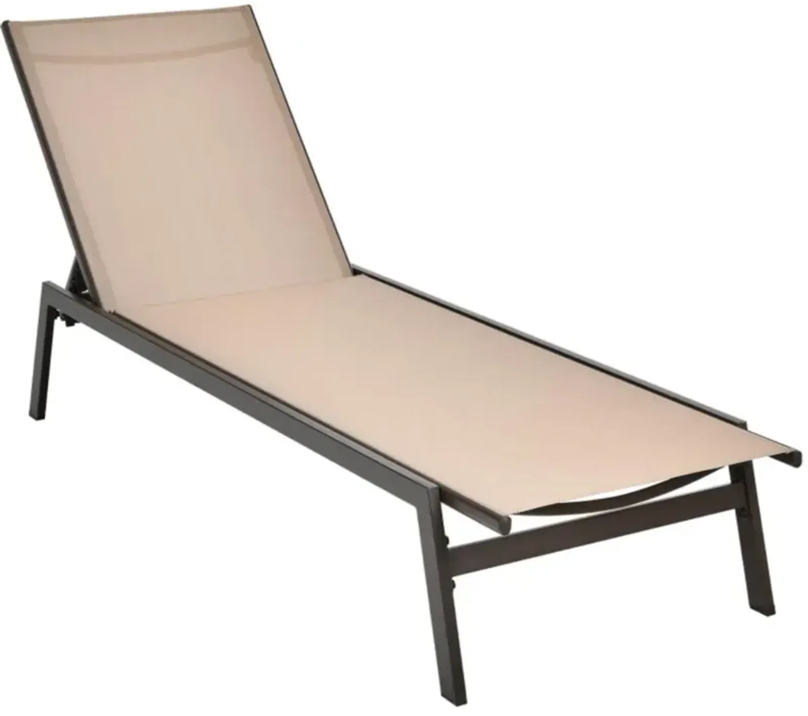 Hivvago Outdoor Reclining Chaise Lounge Chair with 6-Position Adjustable Back