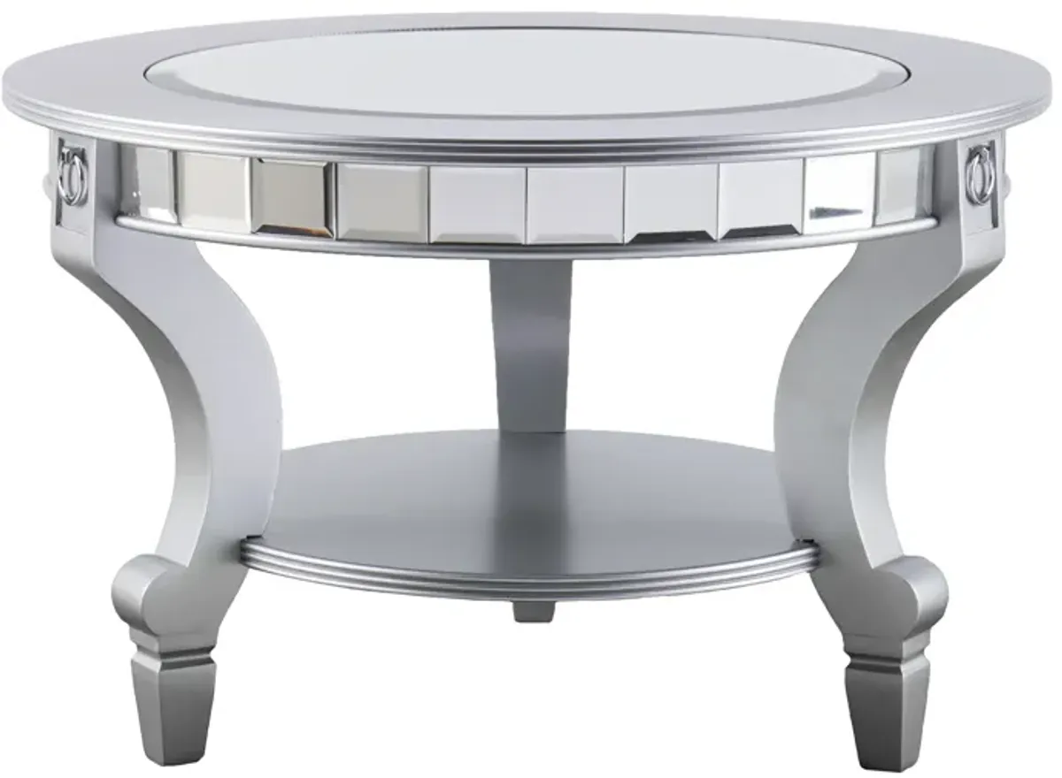 Linsay Mirrored Round Cocktail Table