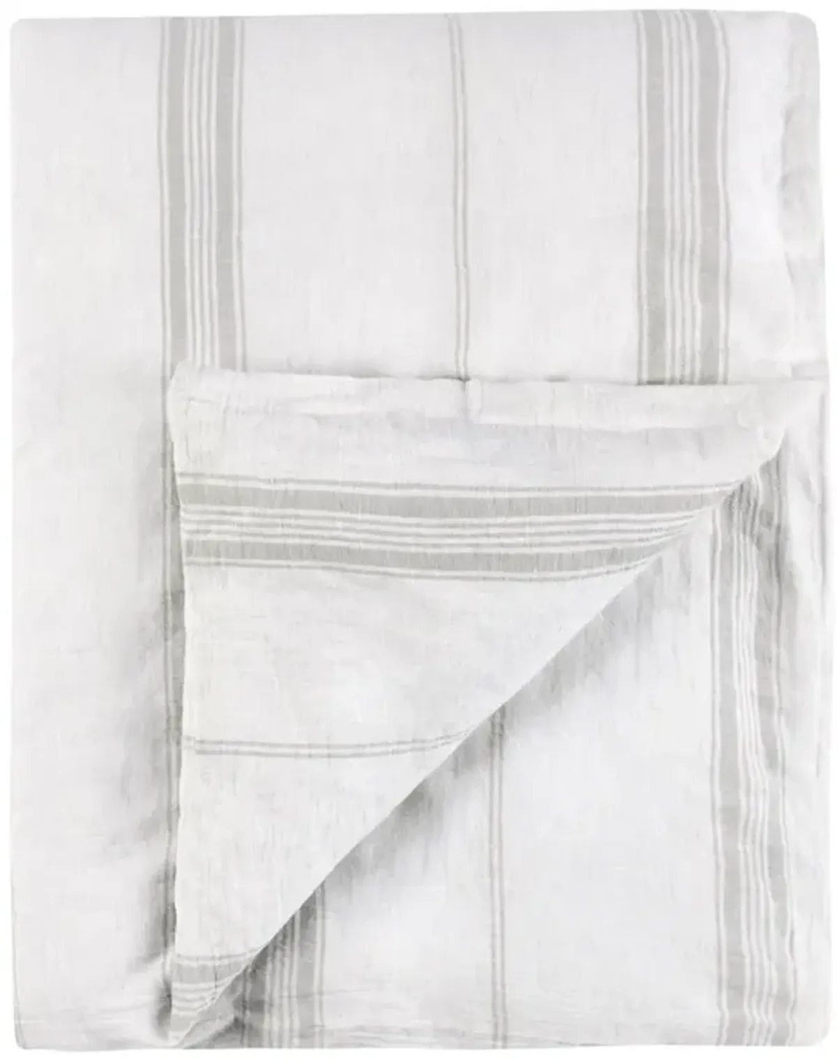 Jayson Linen Cashmere Gray Stripe Queen Duvet