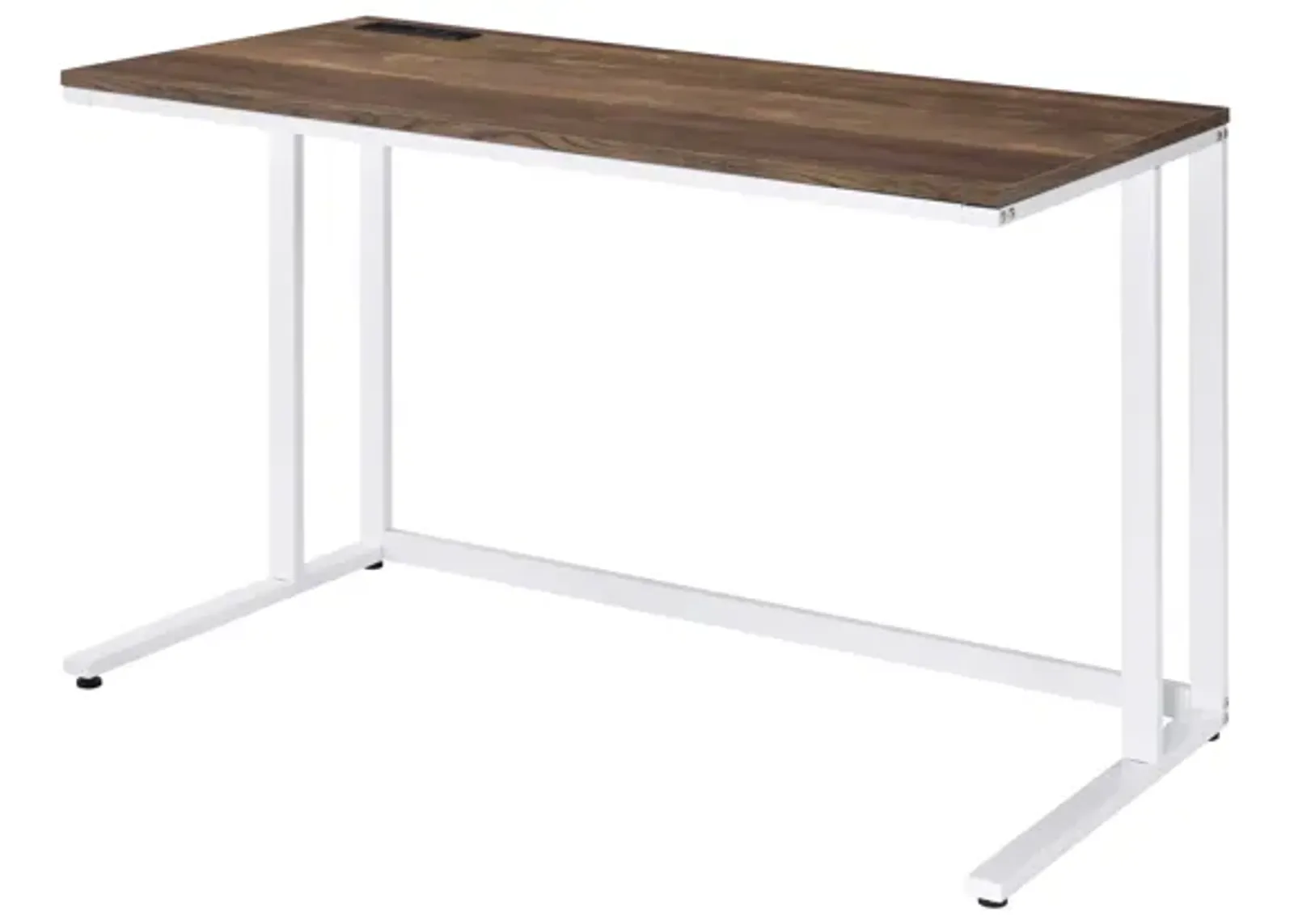 ACME Tyrese Writing Desk w/USB, Walnut & White Finish