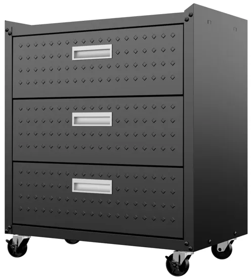 Fortress Dark Gray 3-Drawer Rolling Cabinet