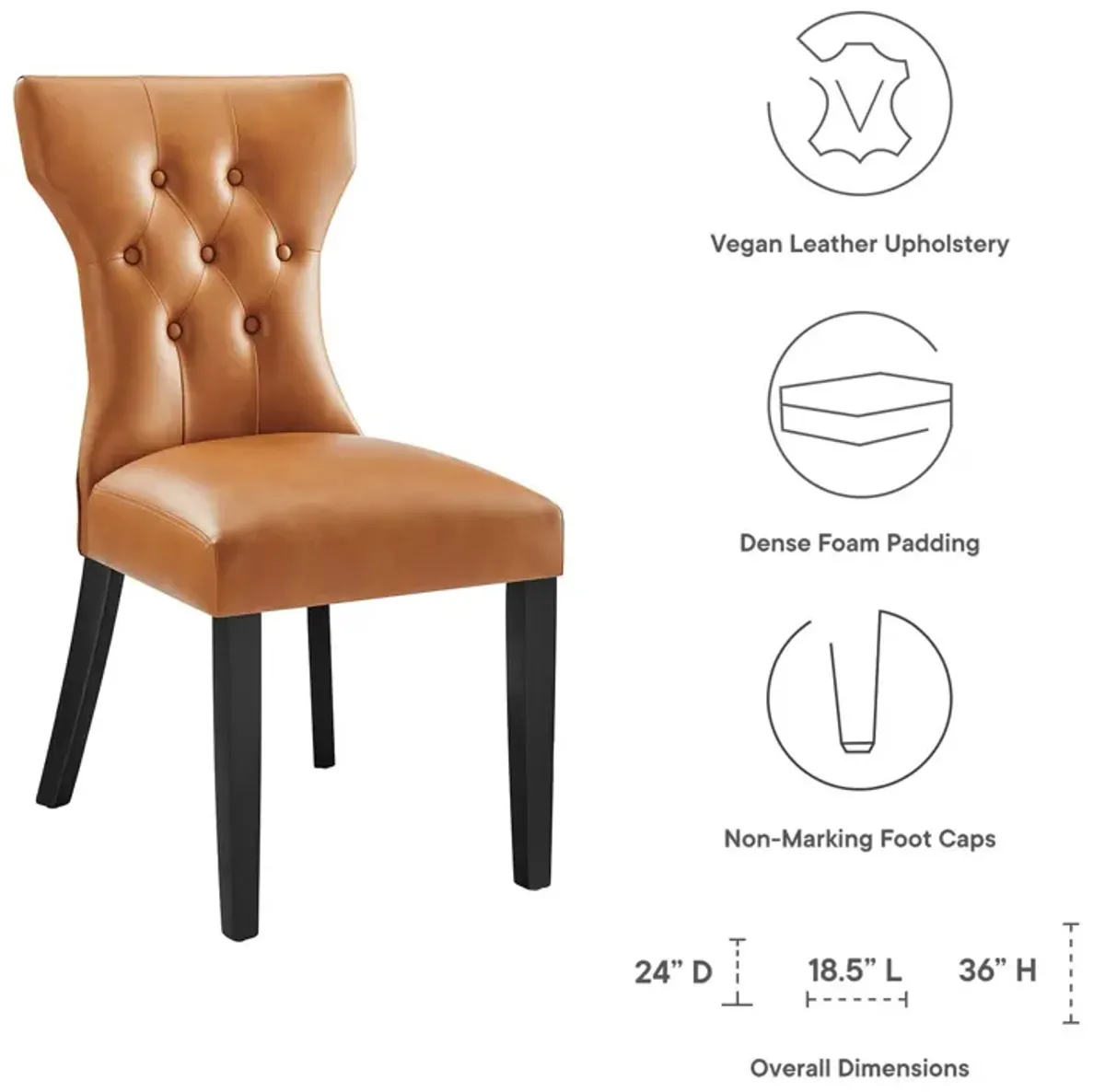 Silhouette Dining Vinyl Side Chair-Benzara