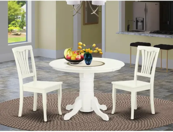 East West Furniture Dining Room Set Linen White, SHAV3-LWH-W