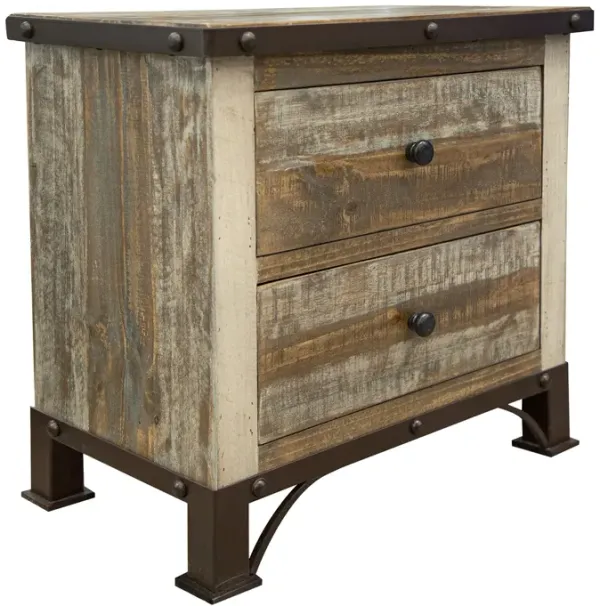 Compact Nightstand with 2 Drawers – Small Bedroom Bedside Table