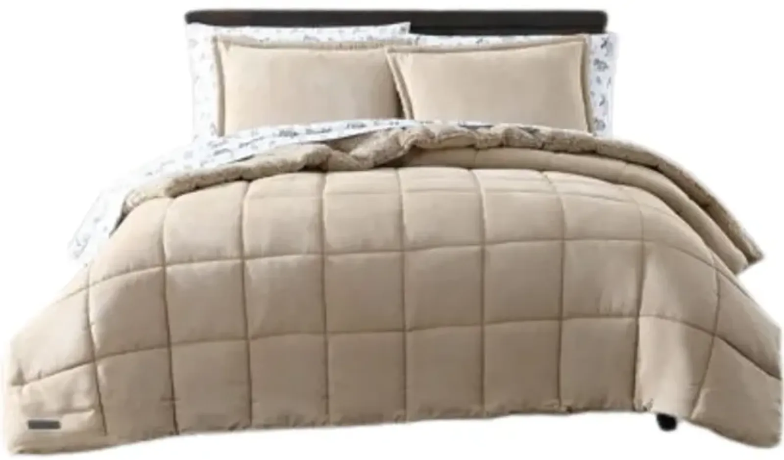 Hivvago Plush Sherpa Reversible Micro Suede Comforter Set