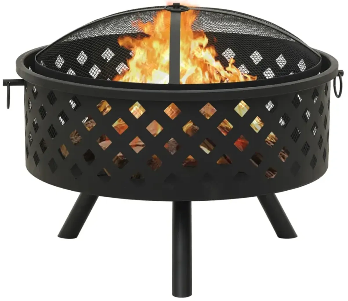 vidaXL Fire Pit with Poker 26.8" XXL Steel