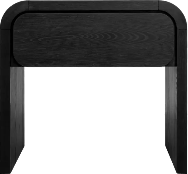 Elora One Drawer Nightstand in Jet Black Ash