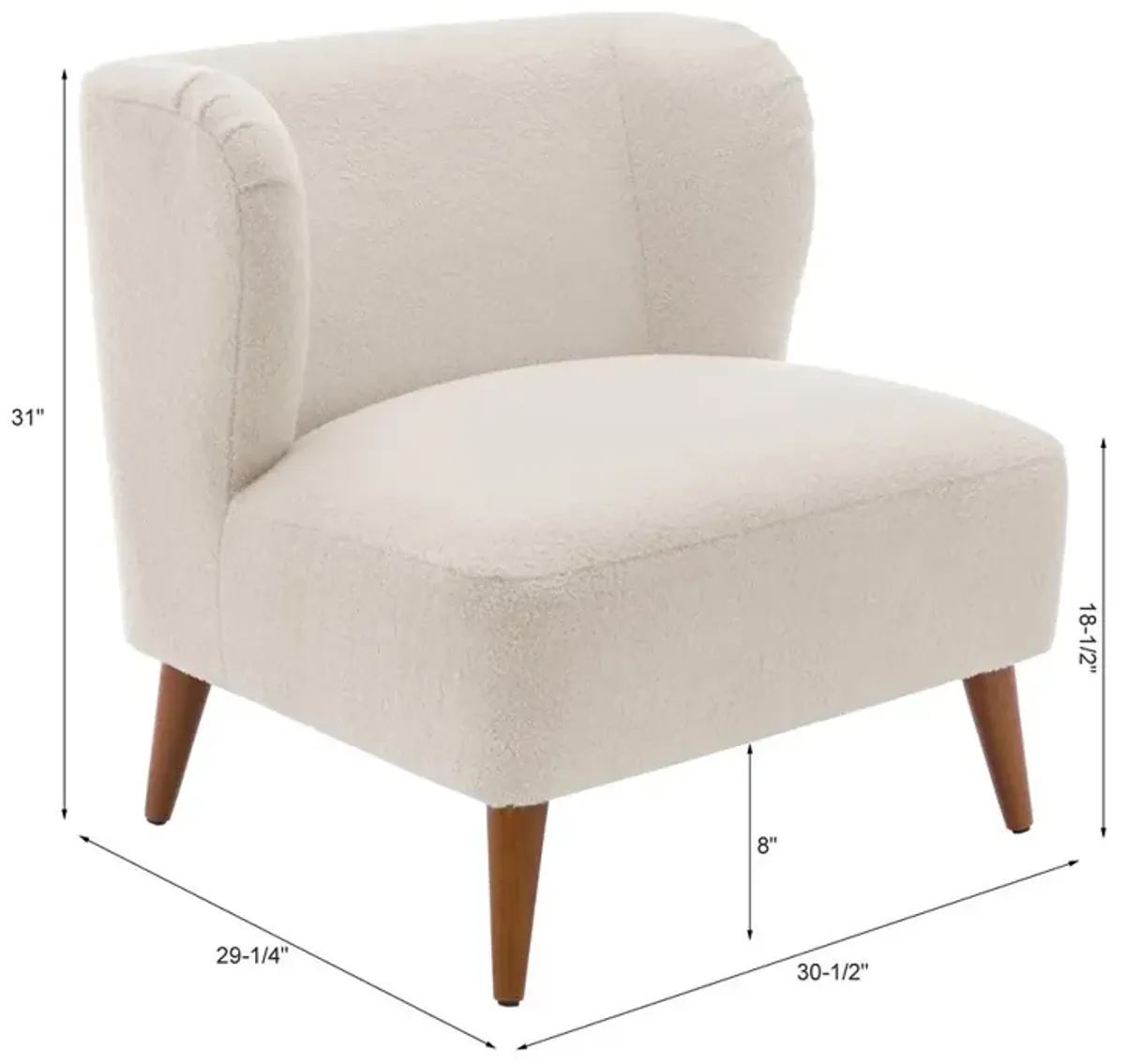 Comfort Pointe Vesper Boucle Accent Chair - Milky White