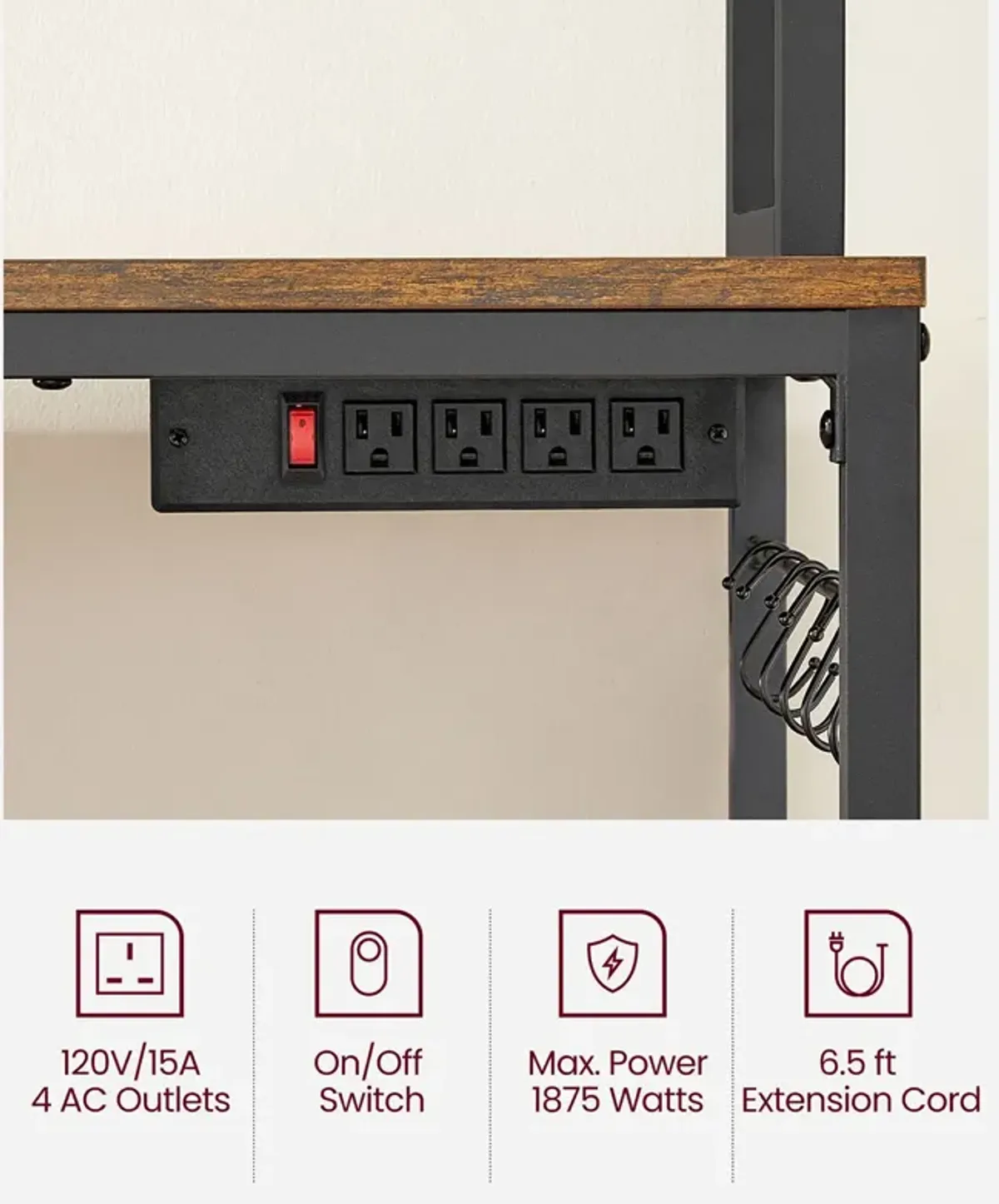 Bakers Rack with Power Outlet