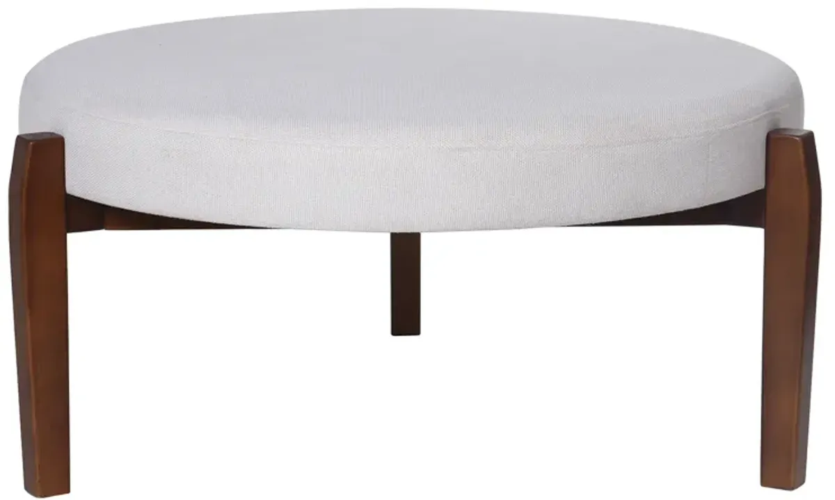 White 3 Legged Ottoman